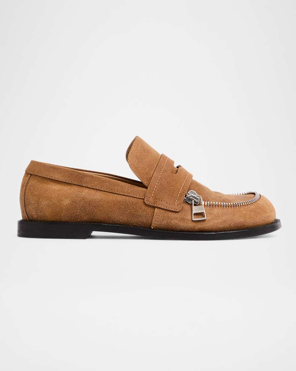 Suede Biker Penny Loafers